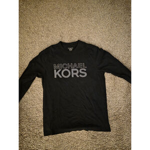 MICHAEL KORS Logo Men’s Long Sleeve T-Shirt Sz‎ Mediun Black w/White